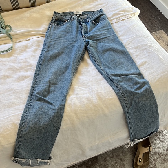 AGOLDE Lana Mid Rise Full Length Straight Jean in Curio. Size 24 - Picture 5 of 7